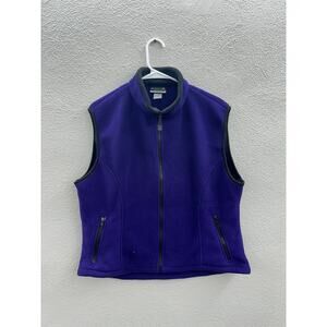 Avalanche Performance Womens Vest Size Large Purple Fleece Zip Up Sleeveless VTG